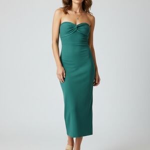 Elegant Green Strapless Dress